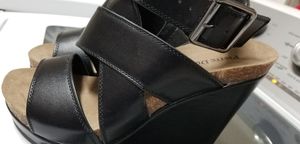 New Black Pierre Dumas Wedge Sandles